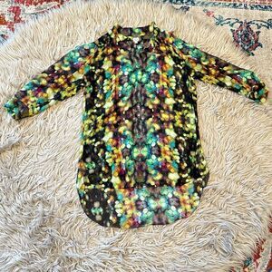 Wilfred multicolor sheer silk blouse size XS